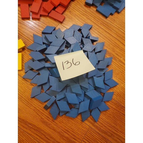 Lot of 426‎ Thick Geometric Wooden Pattern Blocks Math Manipulative Shapes - Picture 6 of 16
